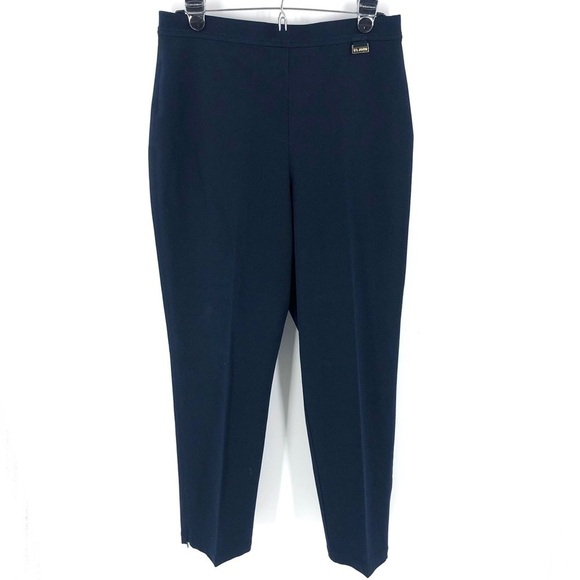 St John Sport Pants Womens 8 High Rise Ankle Zip Stretch Old Money Luxury - Picture 1 of 11
